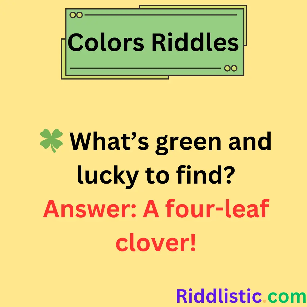 Best Riddles About Green