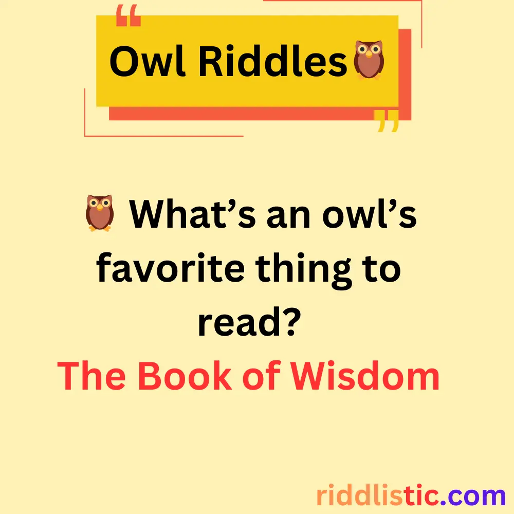 Riddles About Owls and Wisdom