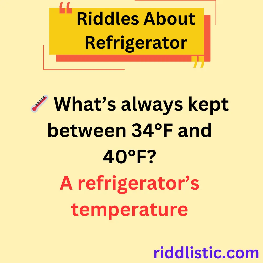 Riddles About Refrigerator