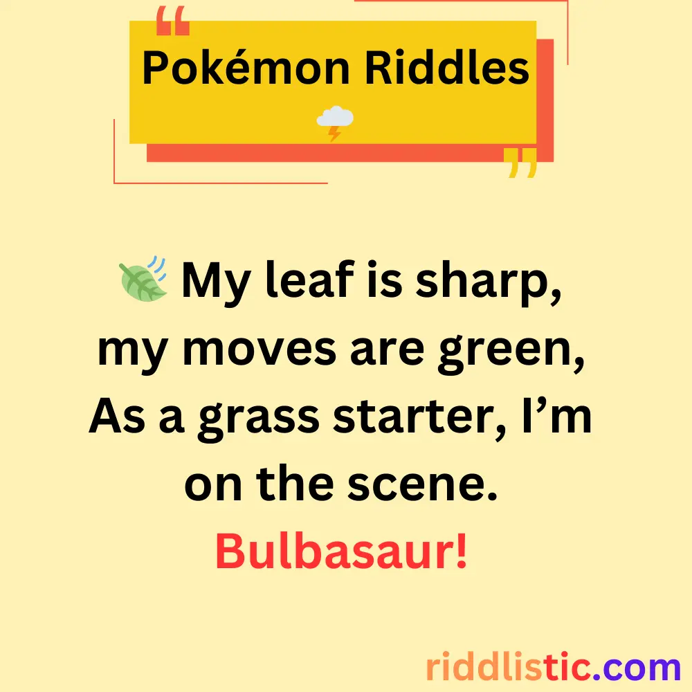 Riddles About Starter Pokémon
